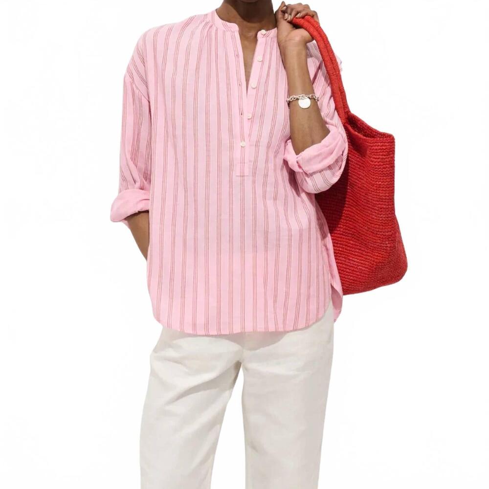 NEW ALEX MILL nina popover top in pink